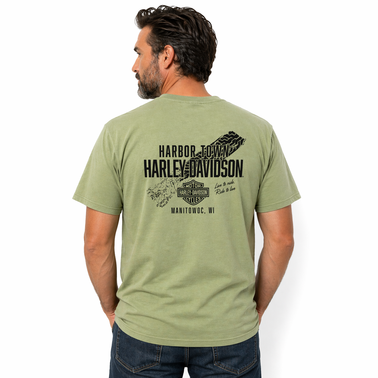 Harley-Davidson Men's Short Sleeve Sprocket T-Shirt, Green