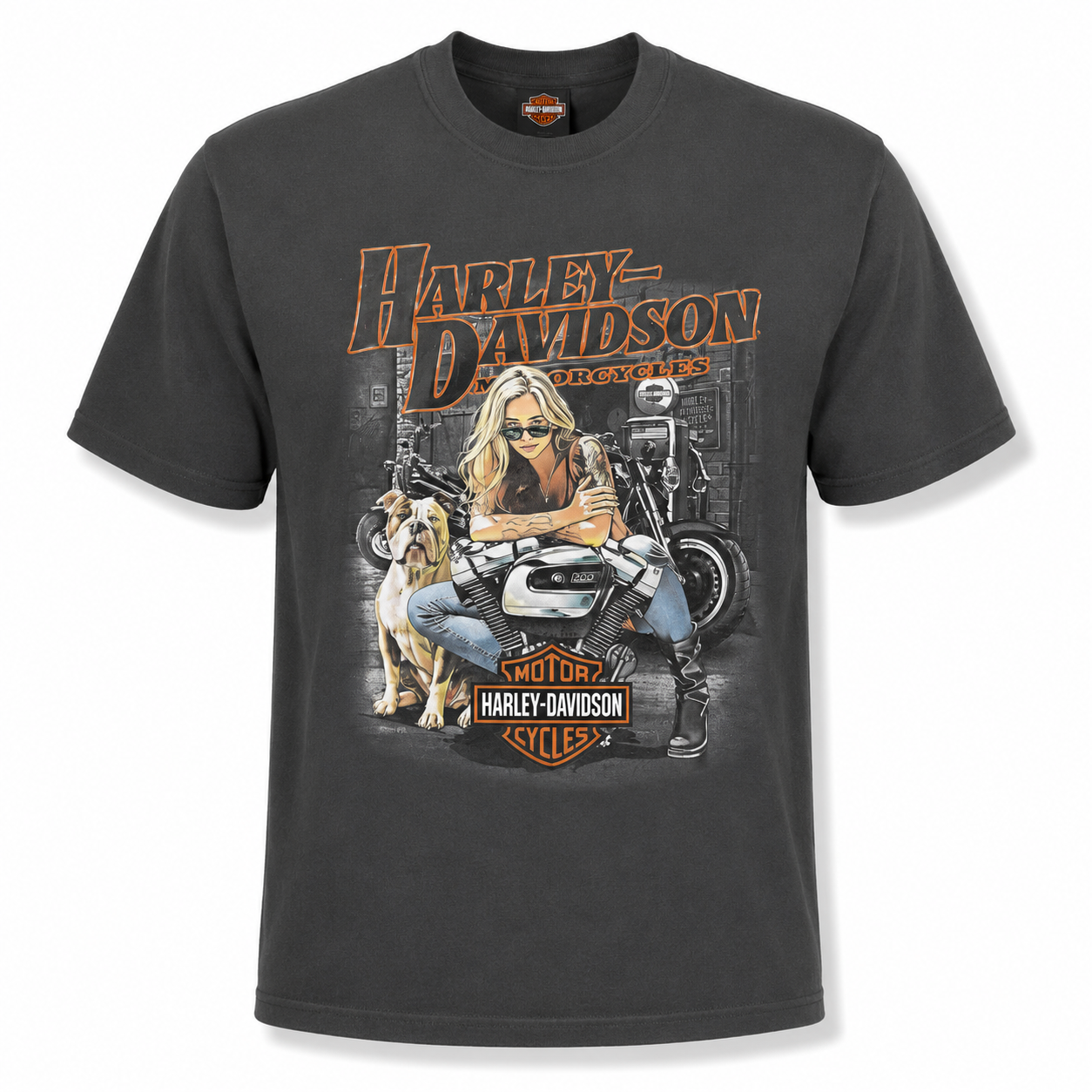 Harley-Davidson Men's Black Graphic Tee | Garage Girl Motorcycle T-Shirt