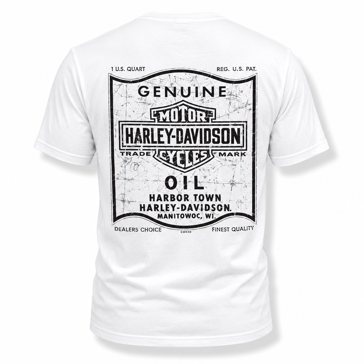Harley-Davidson Men's White Pocket T-Shirt | Spark Plug Graphic Cotton Motorcycle Tee