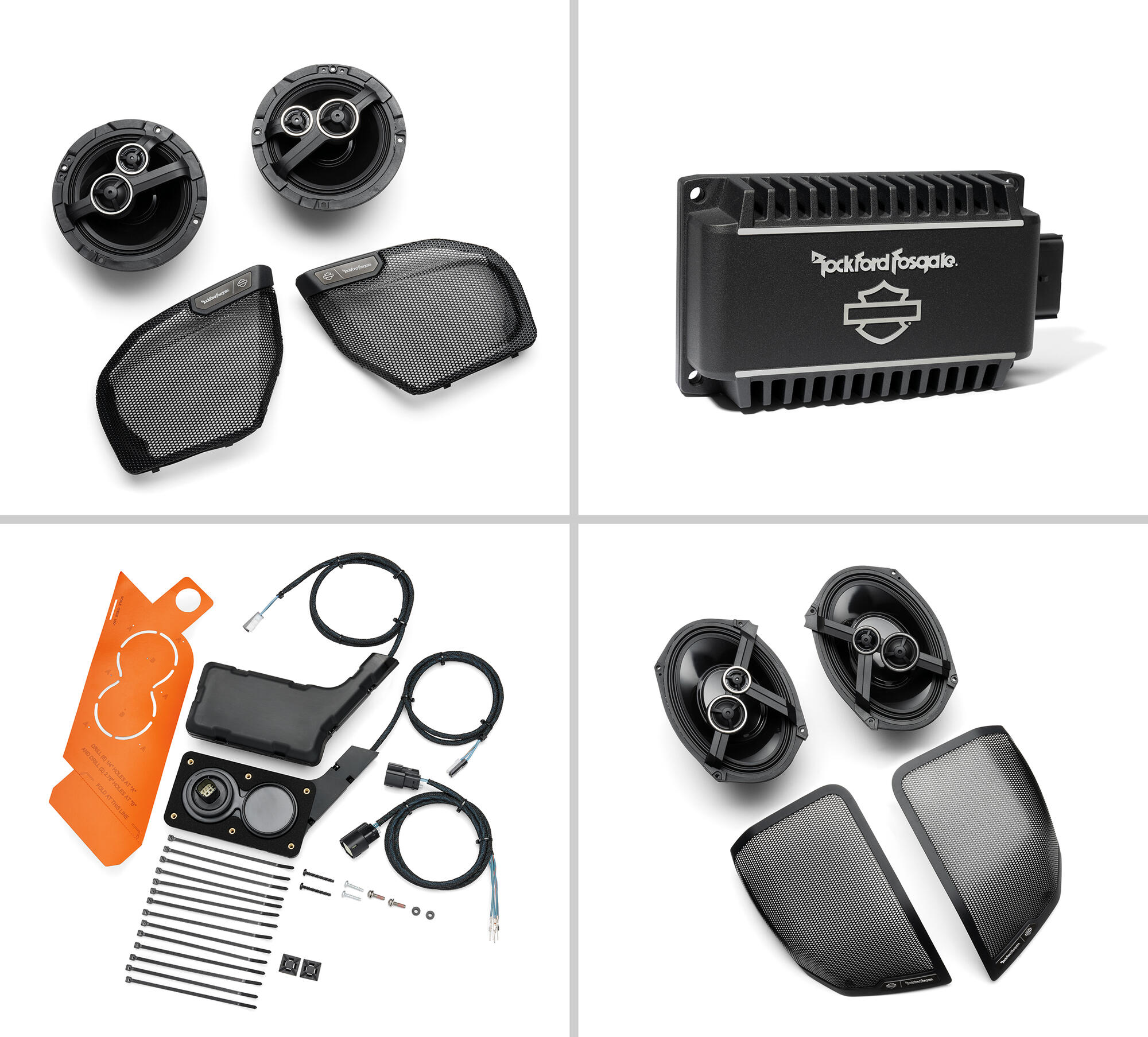 Harley-Davidson Audio powered by Rockford Fosgate Stage II+ 4-Speaker Kit Package - 50700123