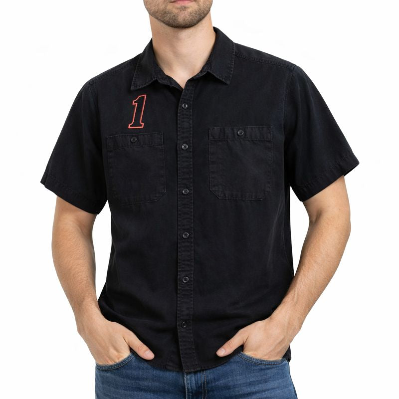 Harley-Davidson® Men's #1 Racing Logo Button Front Short Sleeve Shirt