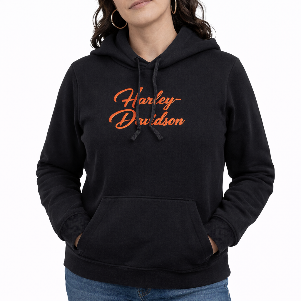 Harley-Davidson Women's Essential Bling Pullover Hoodie, Black 96748-25VW