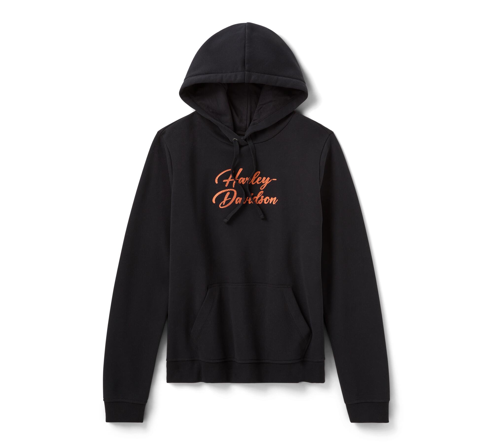 Harley-Davidson Women's Essential Bling Pullover Hoodie, Black 96748-25VW