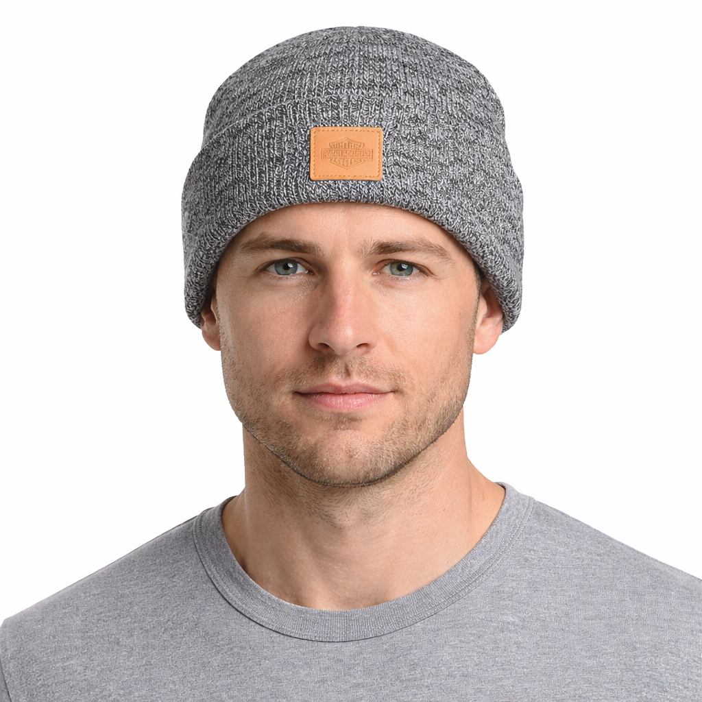 Harley-Davidson Forever Harley Leather Patch Beanie, Gray - 97753-25VX