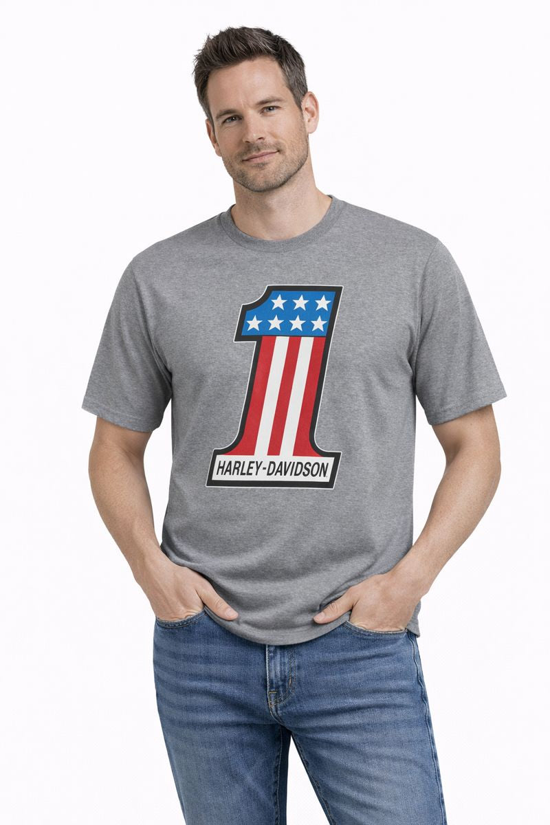 Harley-Davidson Men's #1 Racing Tee, Gray - 99072-24VM