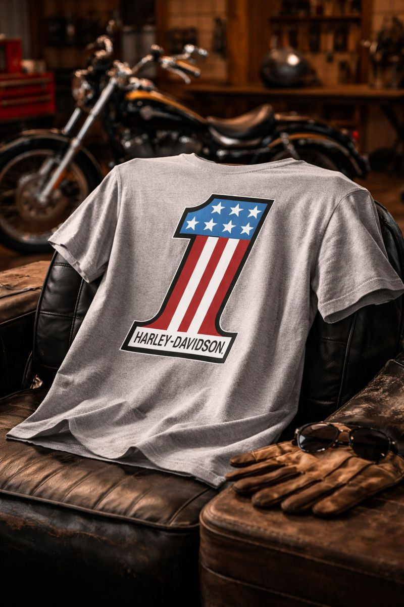 Harley-Davidson Men's #1 Racing Tee, Gray - 99072-24VM