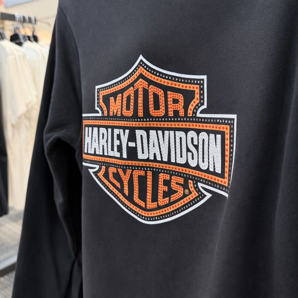 Harley-Davidson Women's Essential Bling Pullover Hoodie, Black 96748-25VW