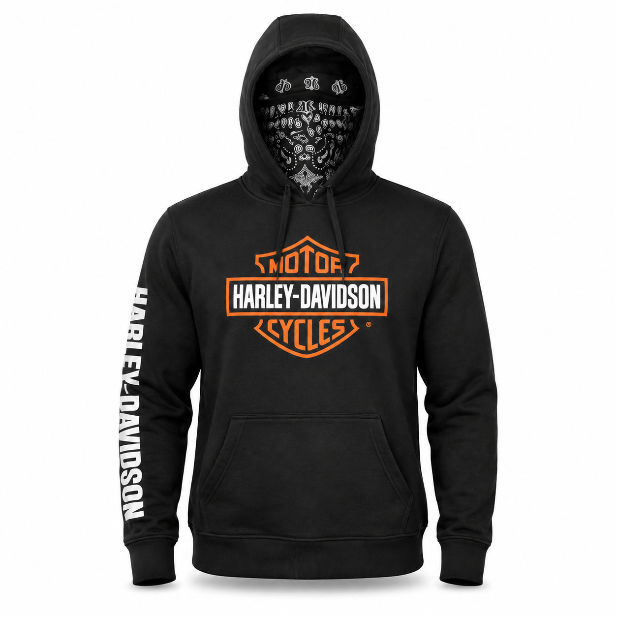 Harley-Davidson Men's Face Mask Hoodie | Black Bar & Shield Pullover