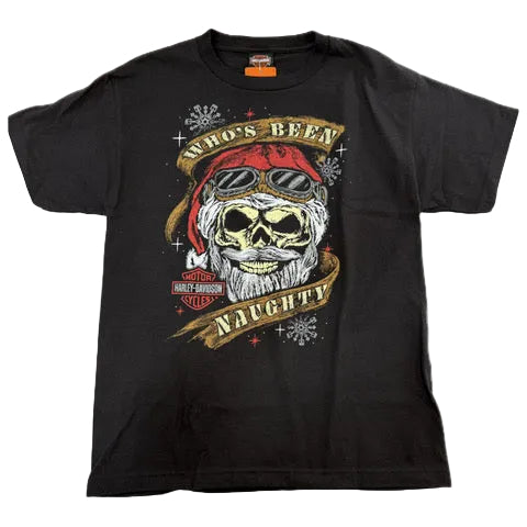 Harley-Davidson Men's Santa Skull Christmas T-Shirt, Black