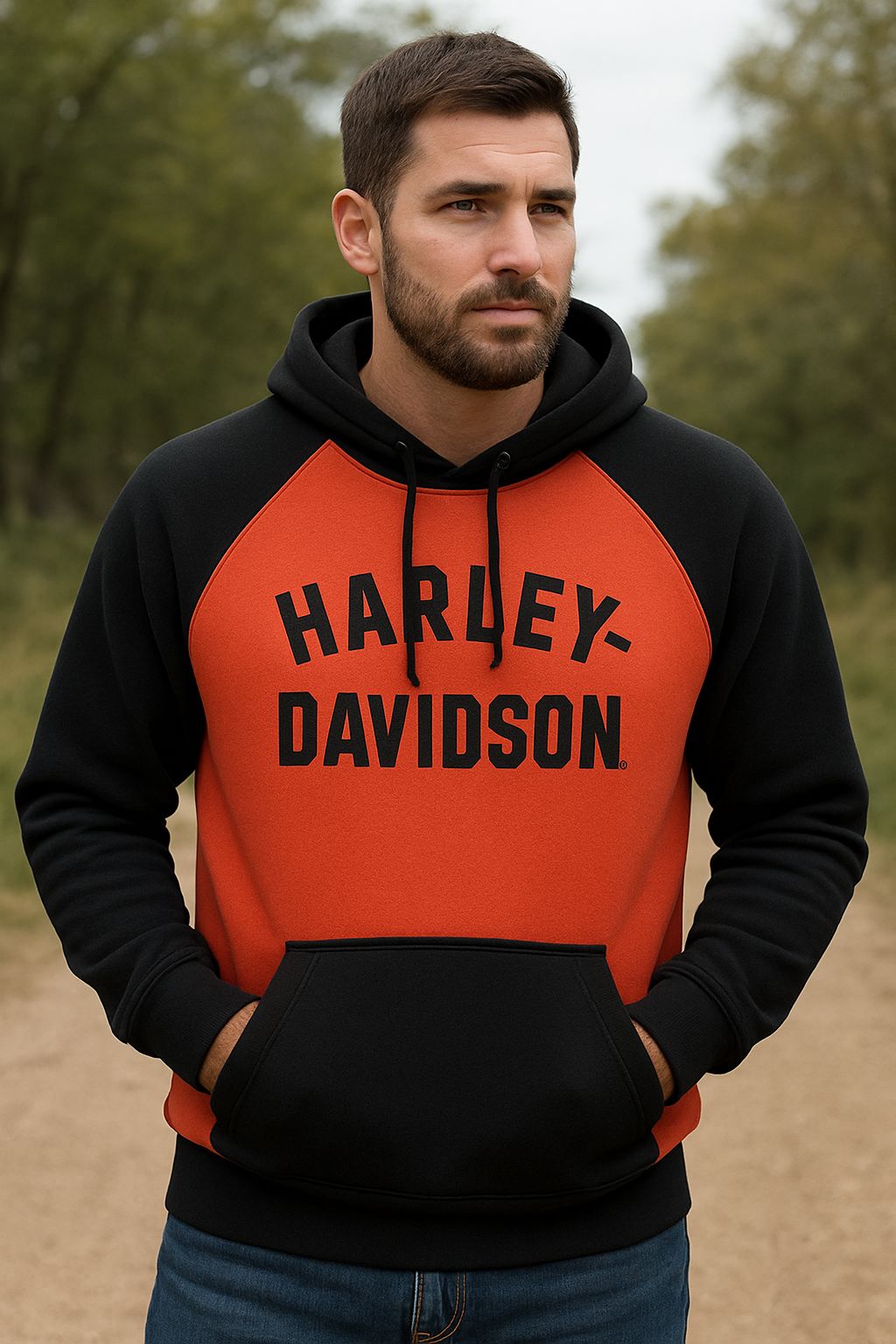 Harley-Davidson Men's Classic Staple Raglan Hoodie - 96288-22VM