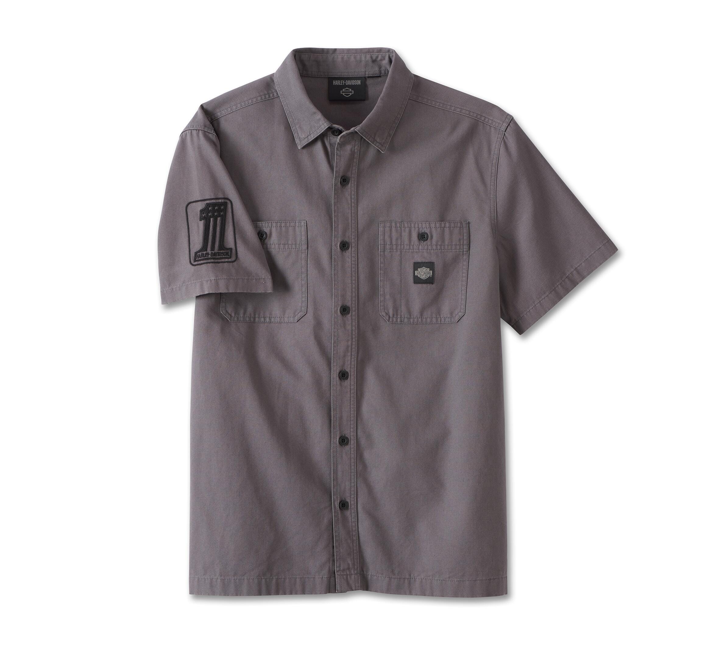 Harley-Davidson Men's Forever Harley Canvas Shirt, Gray - 96859-23VM