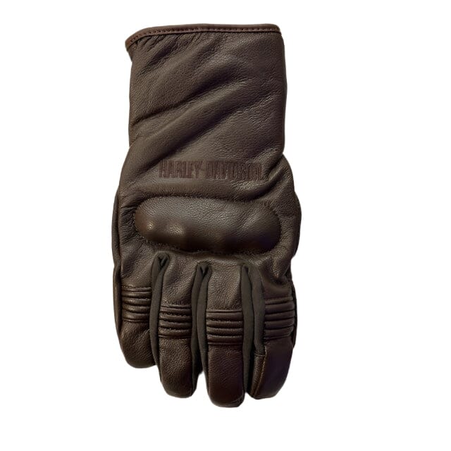 Harley-Davidson Men's Leather Waterproof Motorcycle Gloves, Brown - 97117-24VM