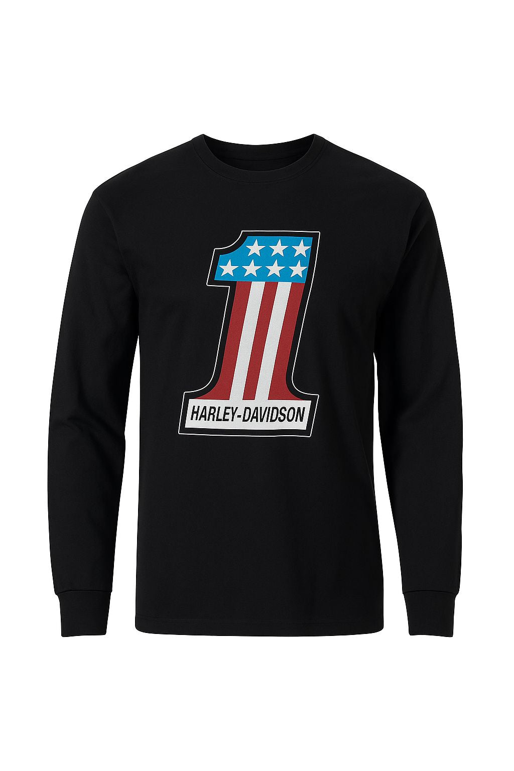 Harley-Davidson Men's Long Sleeve T-Shirt #1 Racing Tee - Black, 99073-24VM
