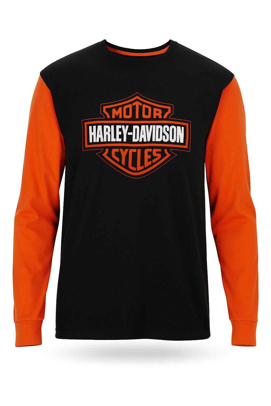 Harley-Davidson Men's Long Sleeve T-Shirt Bar & Shield Orange, 99089-24VM