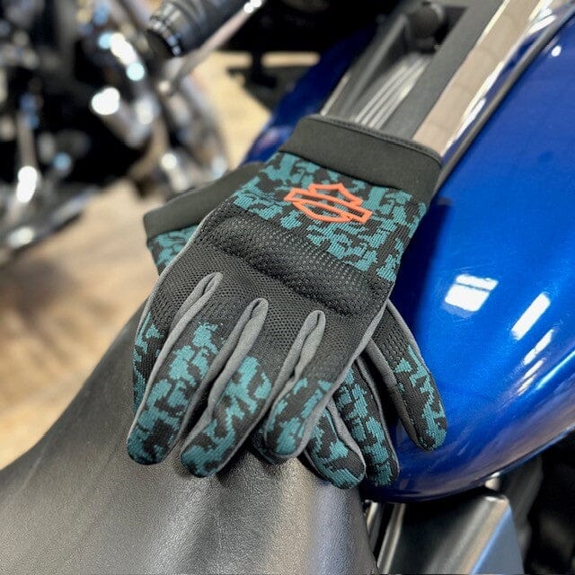 Harley-Davidson Men's Mesh Motorcycle Gloves Dyna Knit - Blue, 98137-23VM