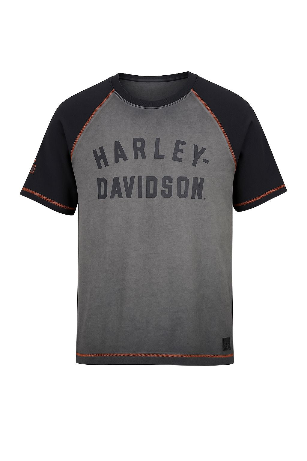 Harley-Davidson Men's T-Shirt Short Sleeve Iron Bond Raglan, Gray - 99001-23VM