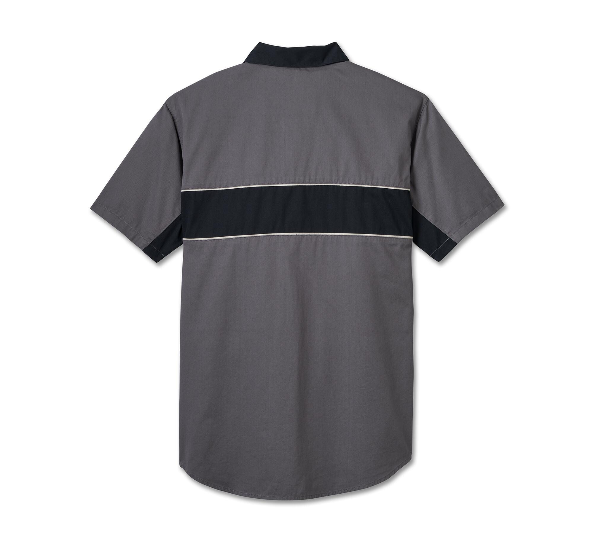 Harley-Davidson Men's Short Sleeve Button Shirt, The Mechanic - Gray - 96150-25VM