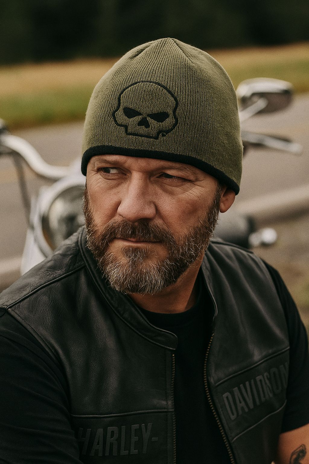 Harley-Davidson Willie G® Skull Knit Beanie - Green - 99411-24VM