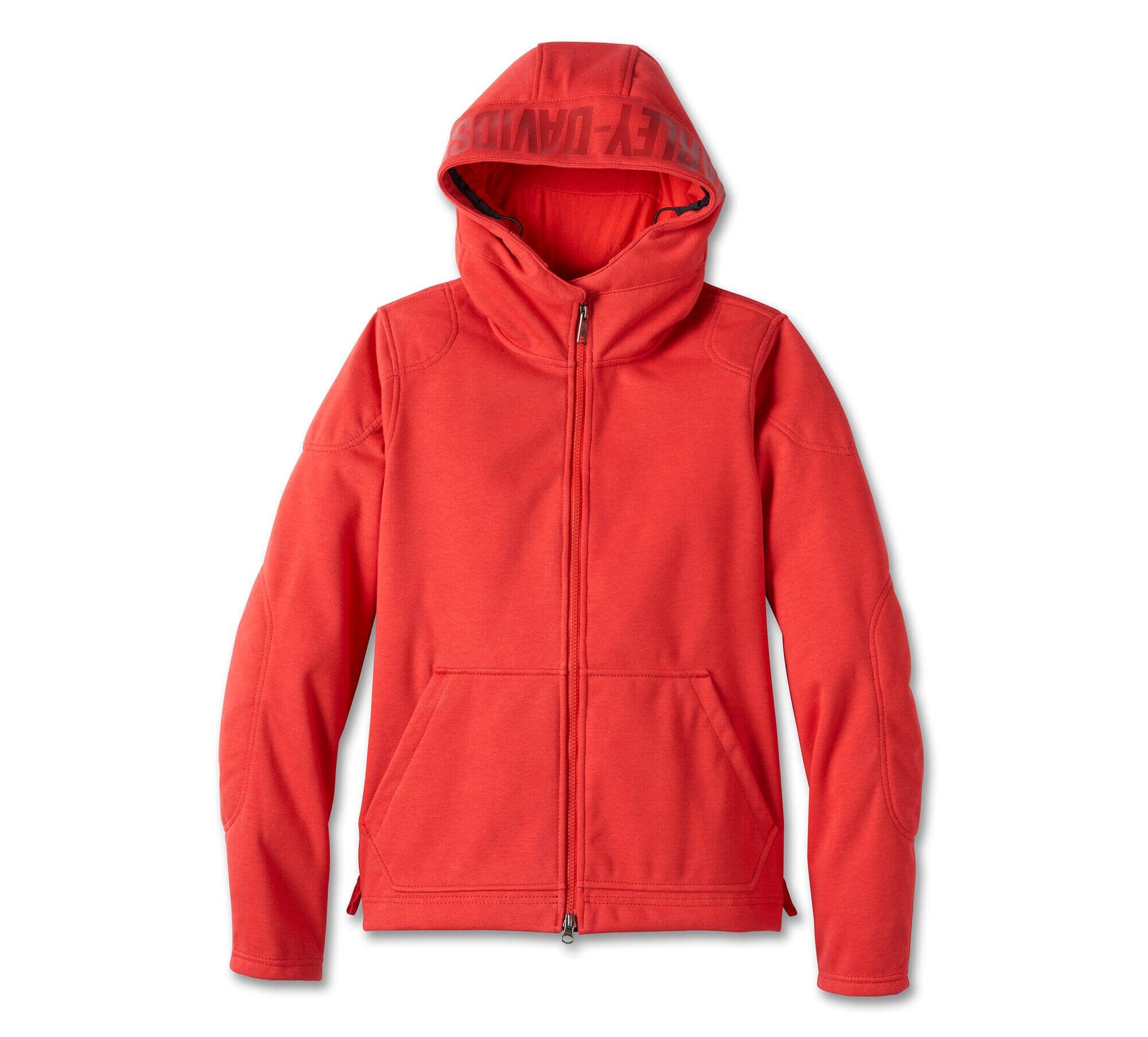 Harley-Davidson Women’s Riding Fleece, Deflector 2.0 Hooded, Red 98177-24VW