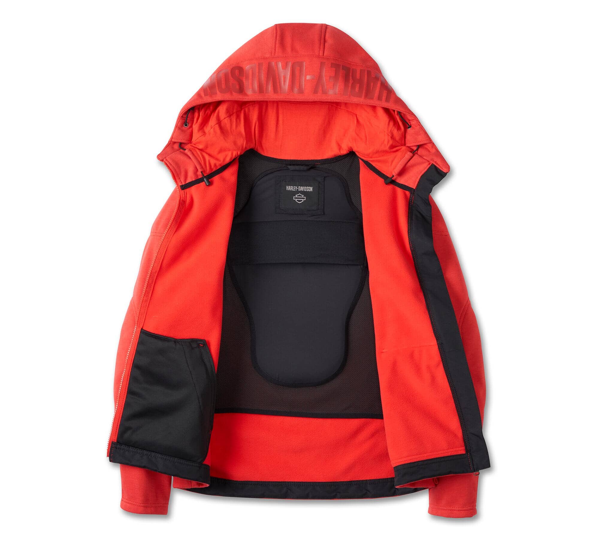 Harley-Davidson Women’s Riding Fleece, Deflector 2.0 Hooded, Red 98177-24VW