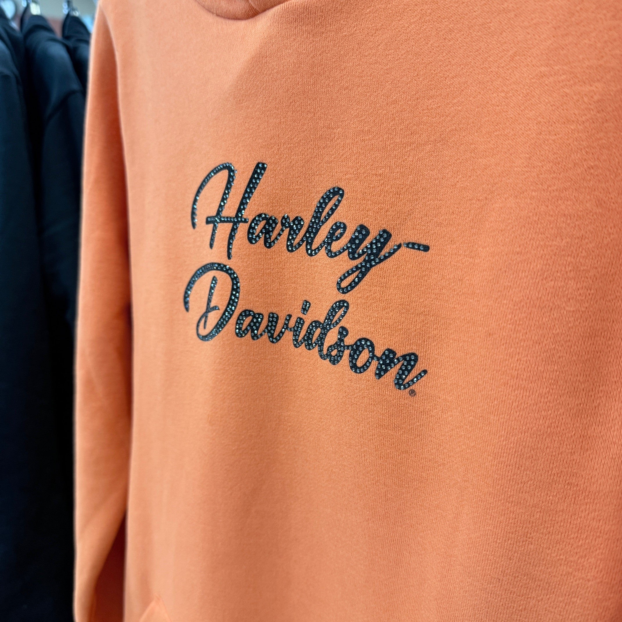 Harley-Davidson Women's Essential Bling Pullover Hoodie, Orange 96749-25VW