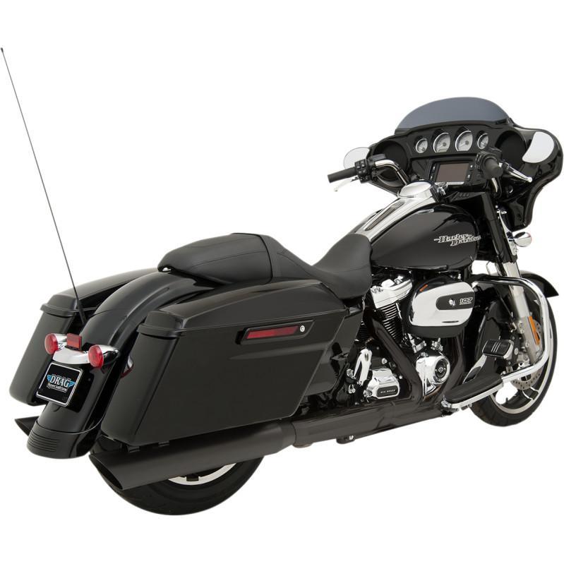 Drag Specialties Black 4" Slip-on Mufflers, Milwaukee 8 engine - 1801-1190