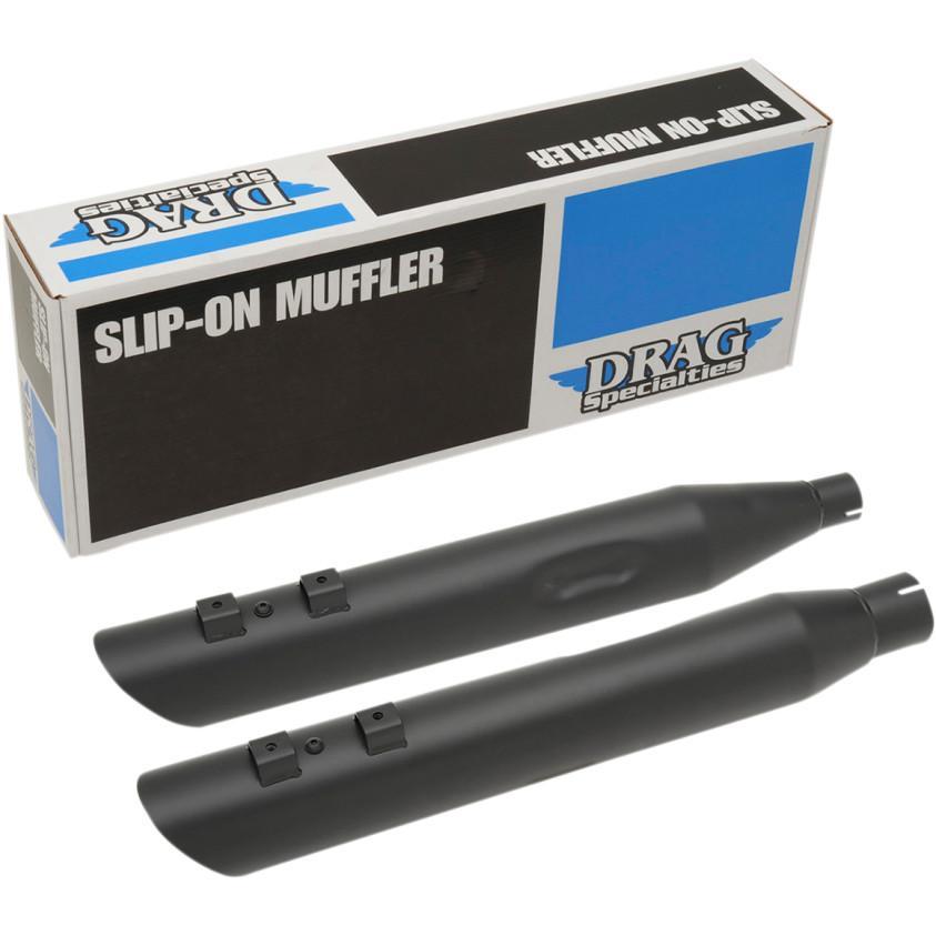 Drag Specialties Black 4" Slip-on Mufflers, Milwaukee 8 engine - 1801-1190