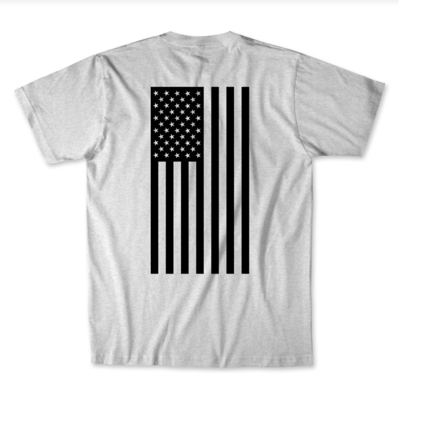 First Manufacturing American Flag T-Shirt - Gray