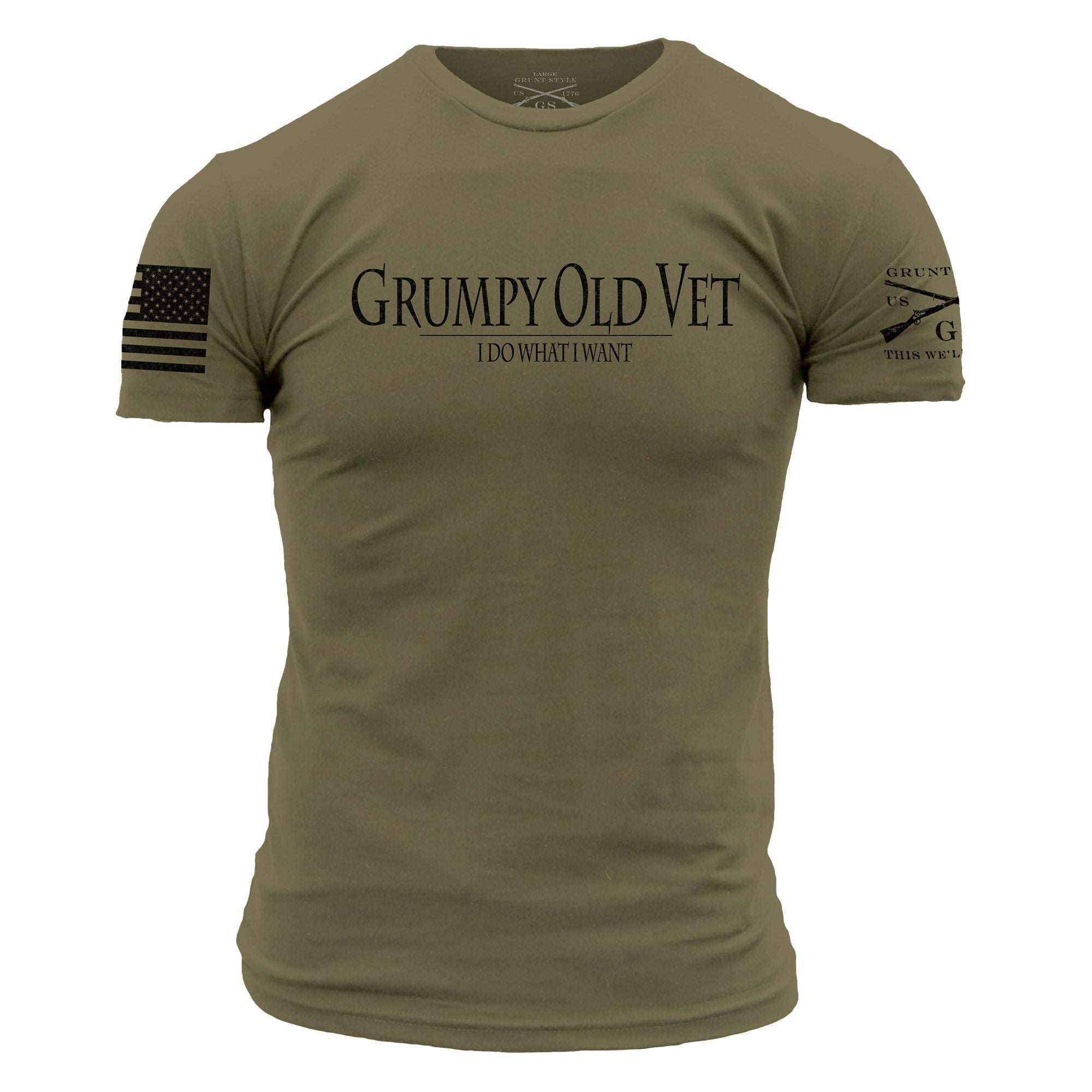 Grunt Style Grumpy Old Vet Green Tee Shirt