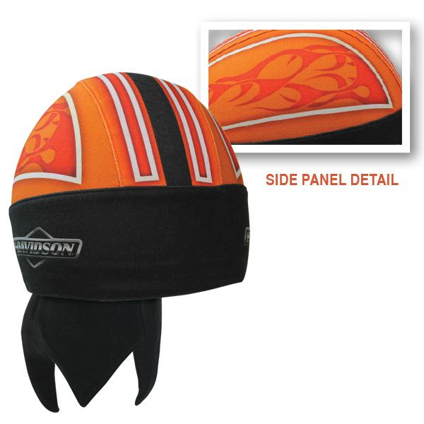 Harley-Davidson® Black & Orange with Flames Headwrap - HW22864