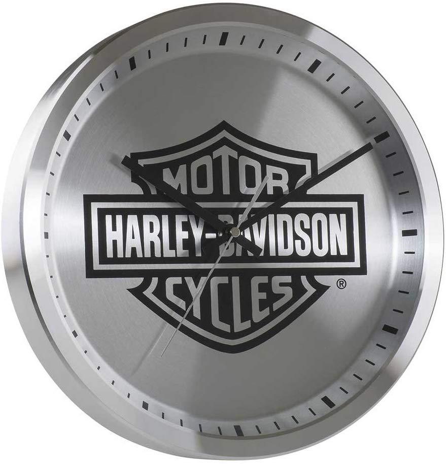Harley-Davidson® Core Metal Chrome Bar & Shield Logo Clock, 12 inch HDX-99106