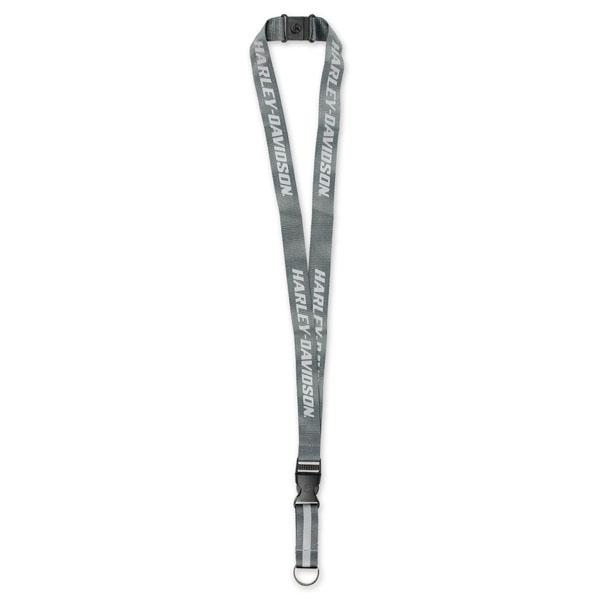 Harley-Davidson Ignition Breakaway Clasp Polyester Grey Lanyard - LY33454