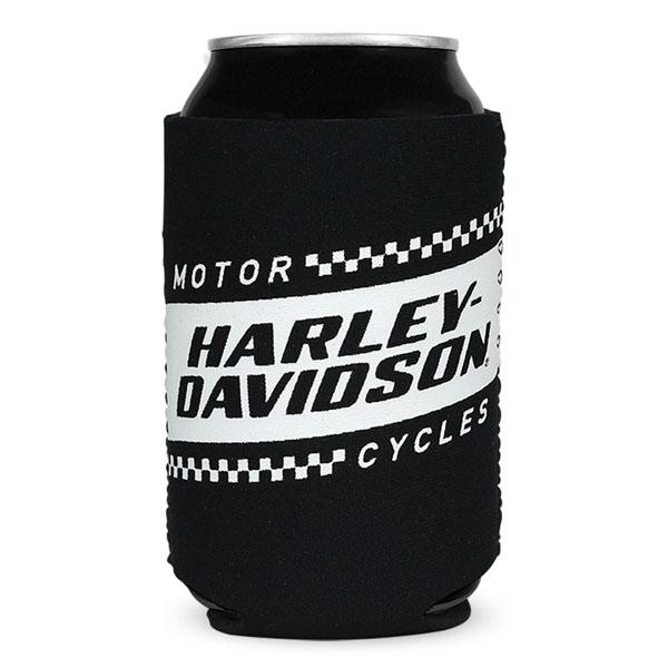 Harley-Davidson® Ignition Race Flag Neoprene Can Flat Wrap, Black & White CF33488