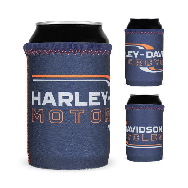 Harley-Davidson® Lineation H-D Neoprene Can Wrap - Blue & Orange CW34031