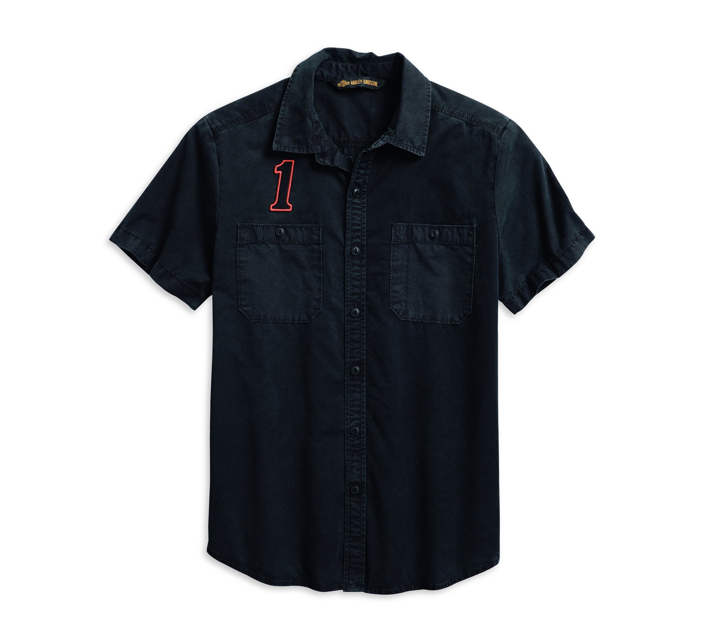 Harley-Davidson® Men's #1 Racing Logo Button Front Short Sleeve Shirt 96009-20VM