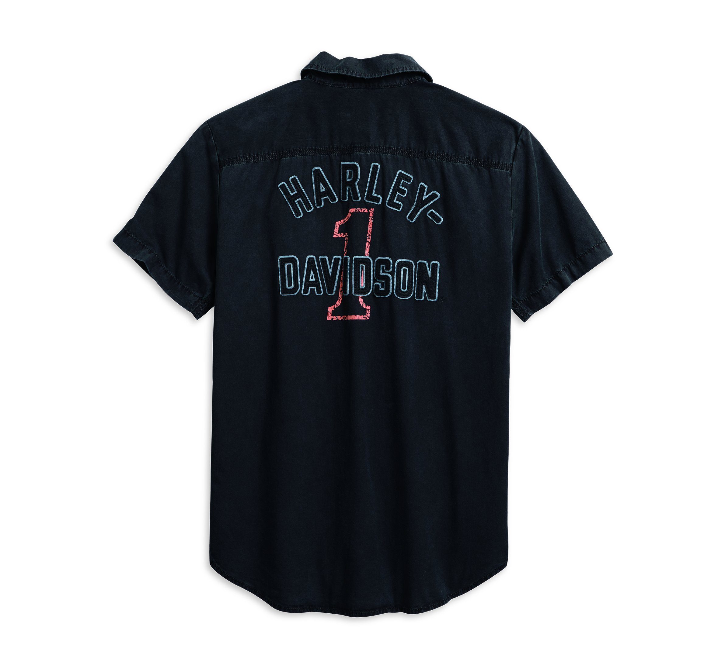 Harley-Davidson® Men's #1 Racing Logo Button Front Short Sleeve Shirt 96009-20VM