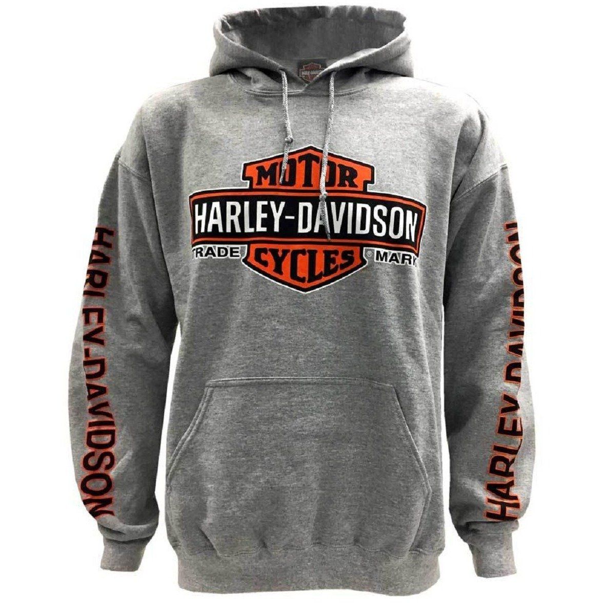 Harley-Davidson™ Men's Bar & Shield Logo Pullover Hooded Sweatshirt, Gray