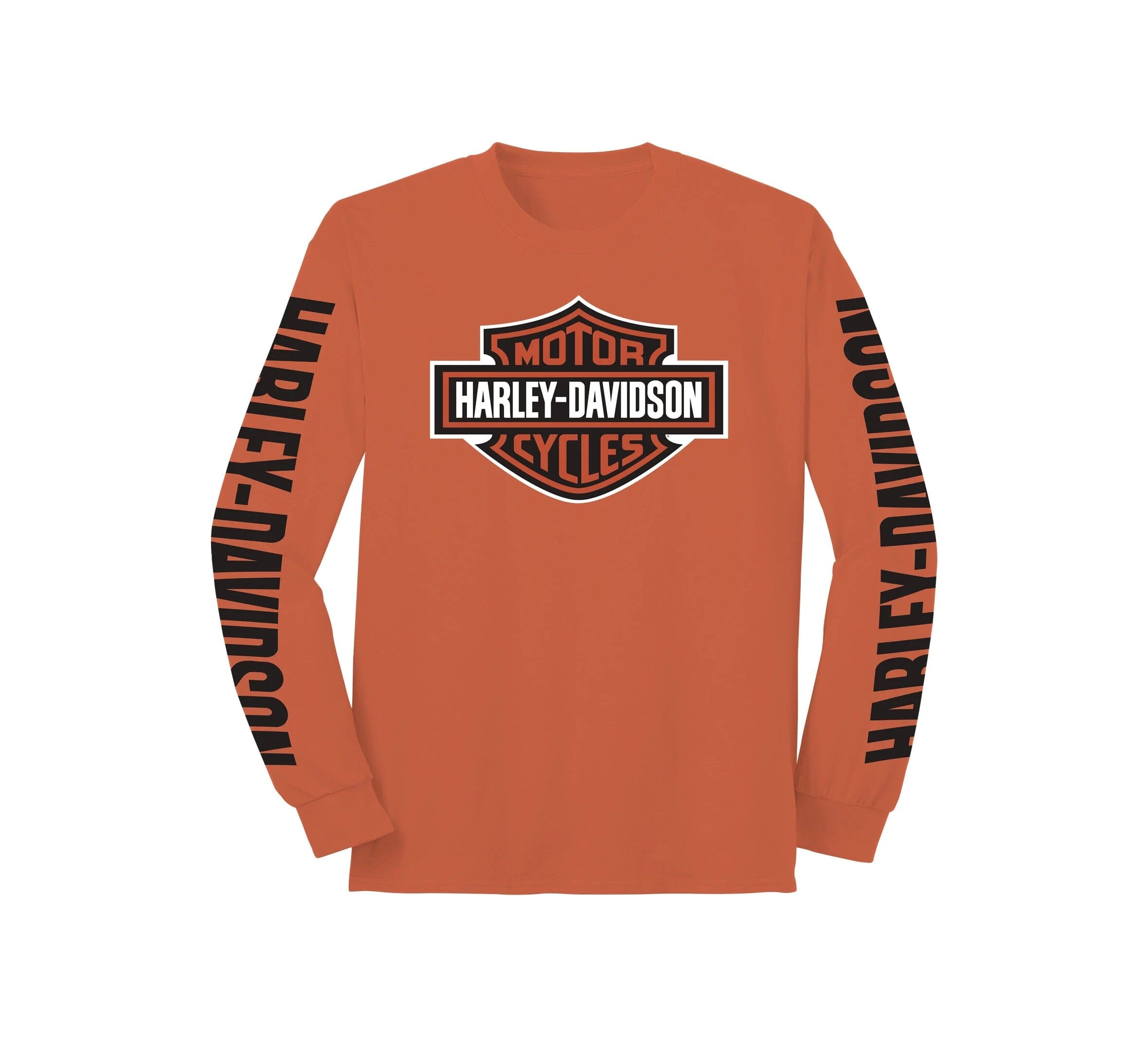 Harley-Davidson Men's Bar & Shield Long Sleeve Graphic Tee, Orange - 99138-22VM