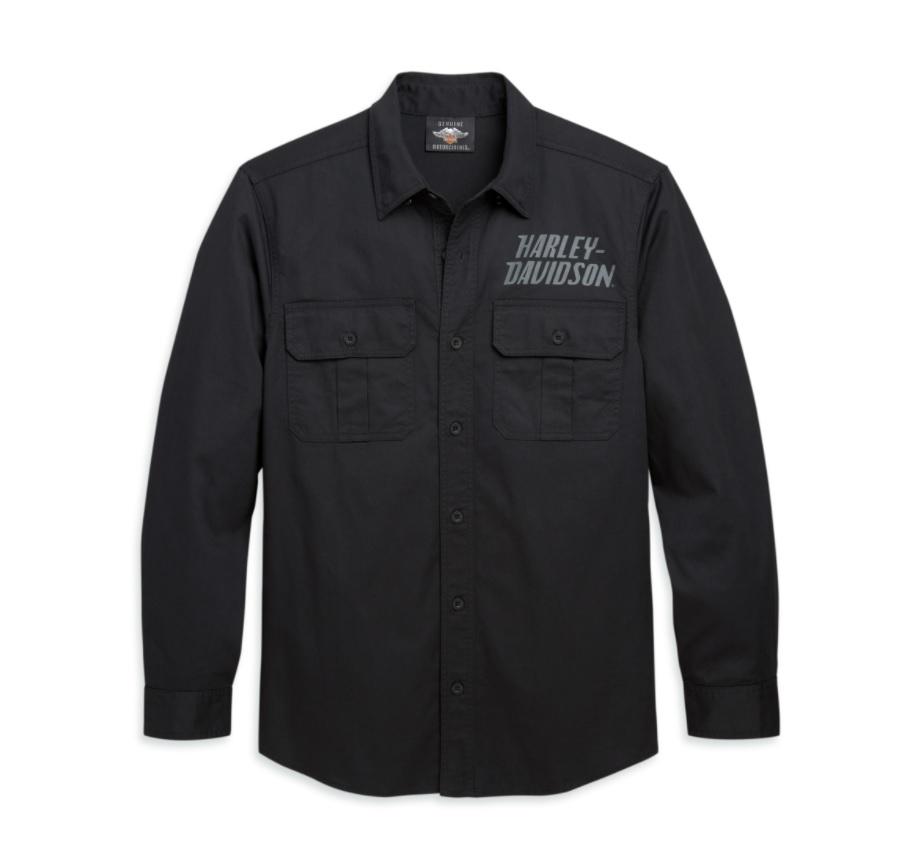 harley davidson dress shirts for men Harley-Davidson Men's Button Up Button front and cuffs Men's Chest Pocket Logo Long