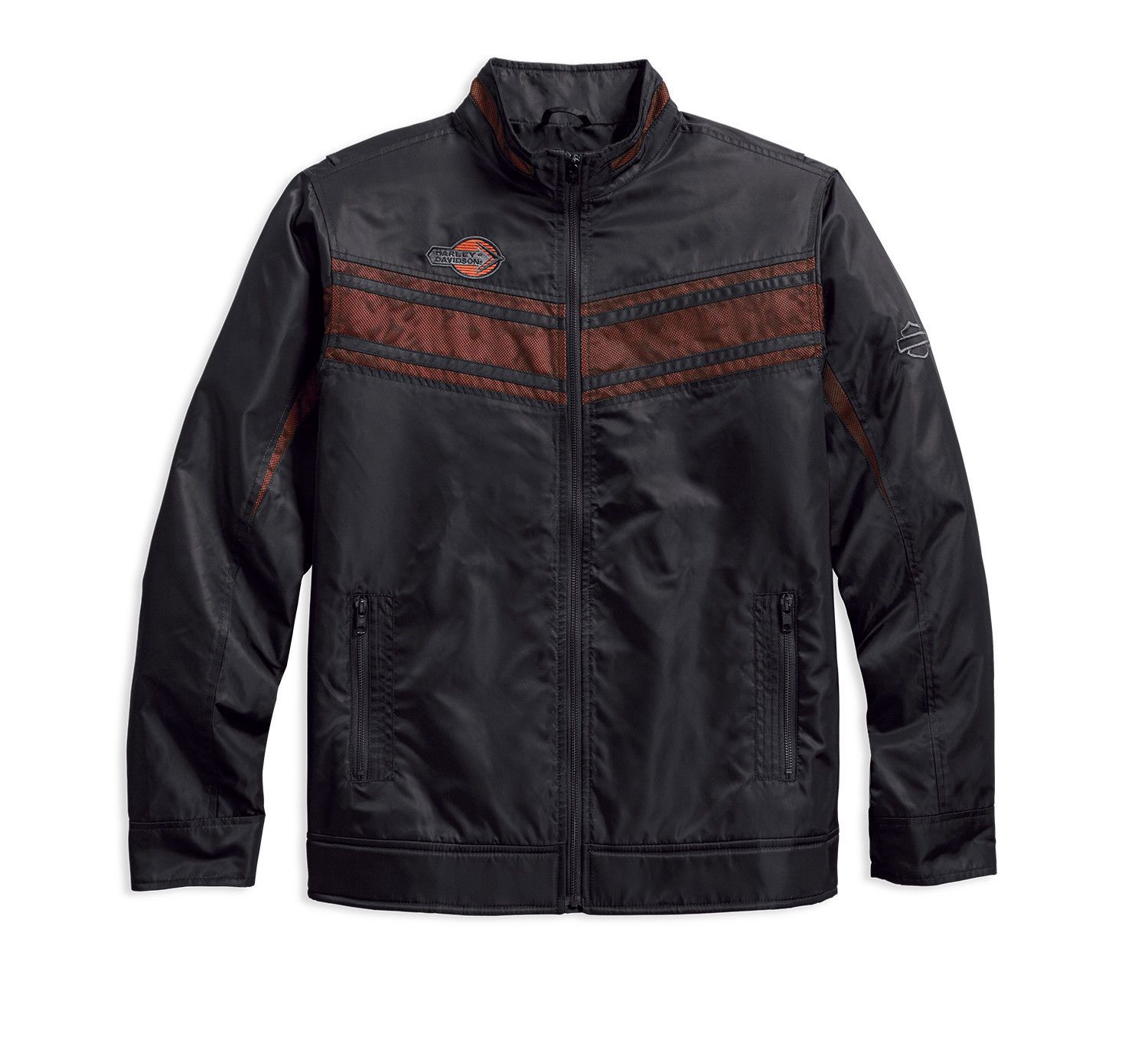 Harley-Davidson Men's Lightweight Mesh Accent Nylon Jacket, Black 97454-18VM