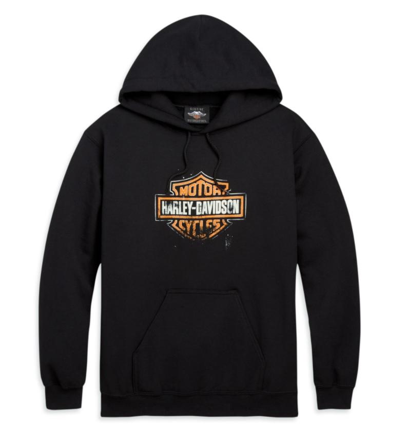 Harley-Davidson® Men's Patina Bar & Shield Logo Pullover Hooded Sweatshirt- 96490-20VM