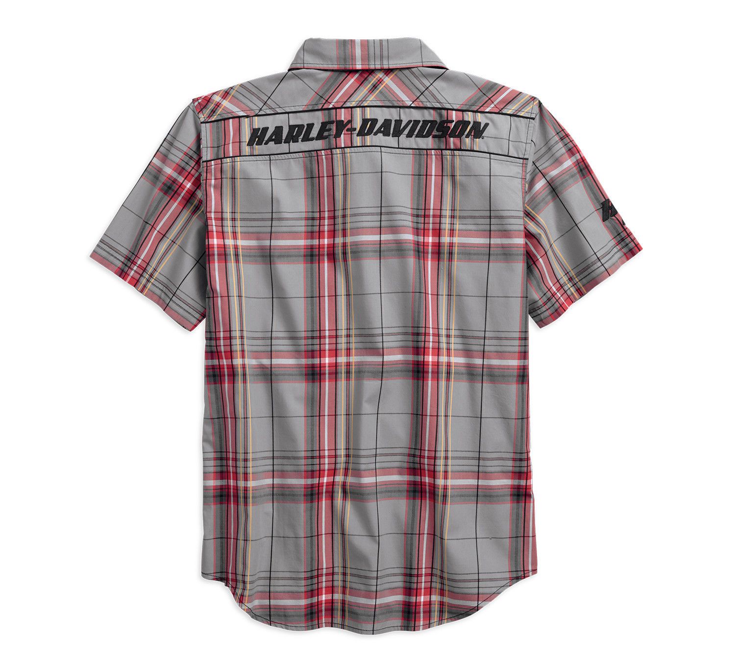 Harley-Davidson® Mens Piping Accent B&S Logo Plaid Woven Shirt 96193-18VM