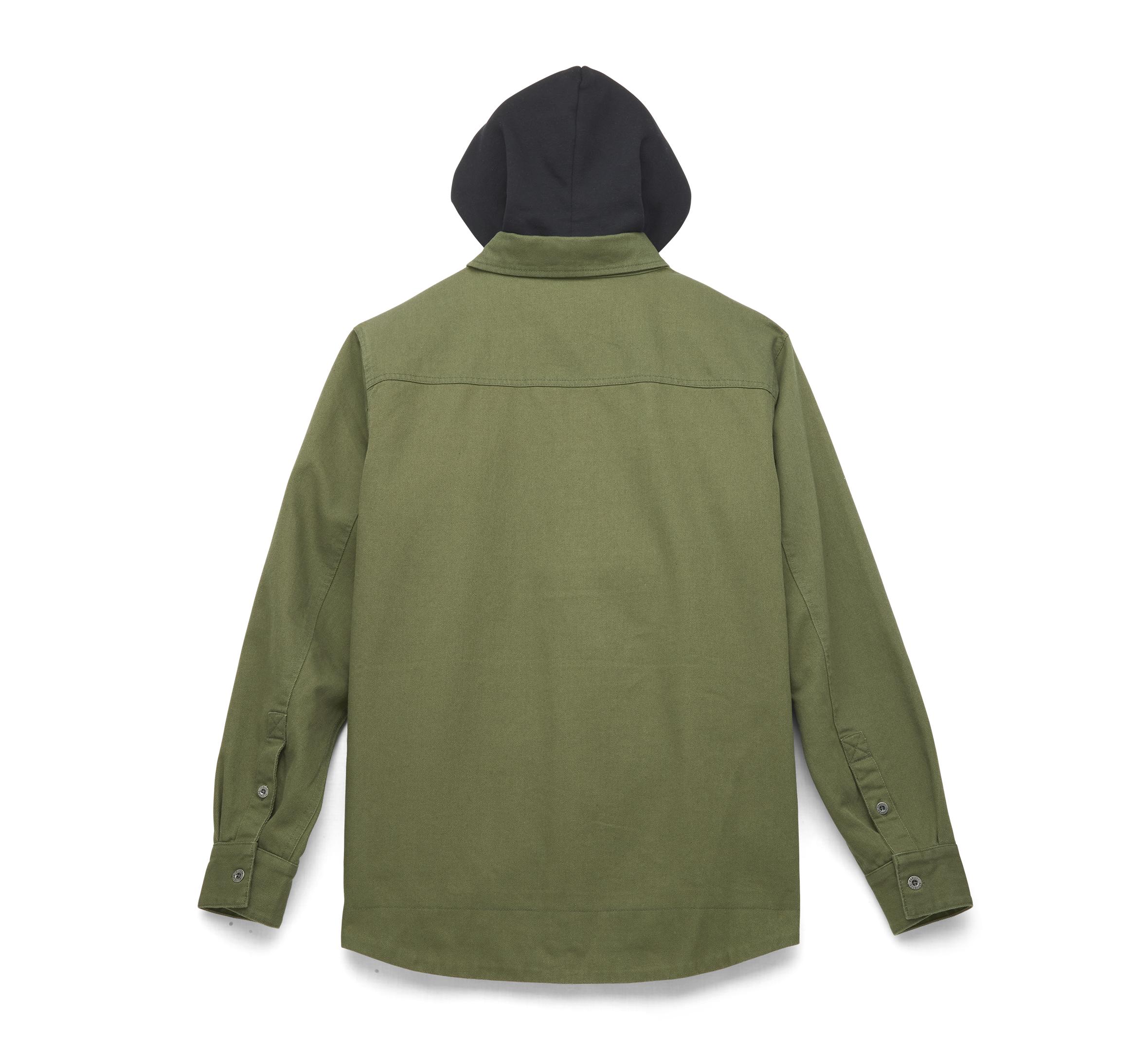 Harley-Davidson Men's Removable Hood Heavy Twill Shirt Jacket - 96004-22VM