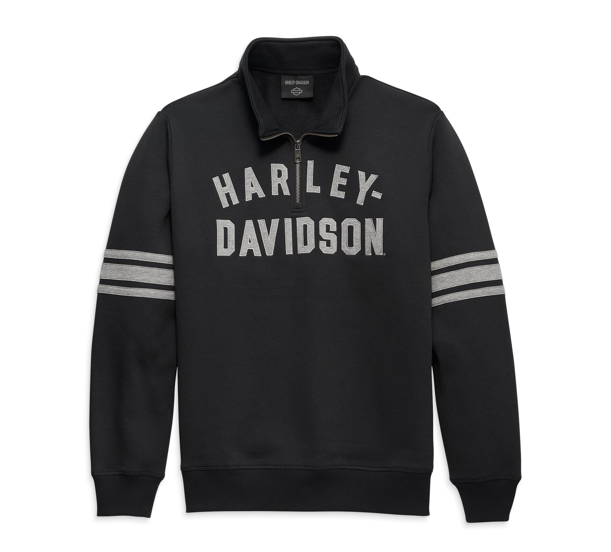 Harley-Davidson Men's Staple 1/4 Zip Pullover, Black Beauty - 96014-23VM
