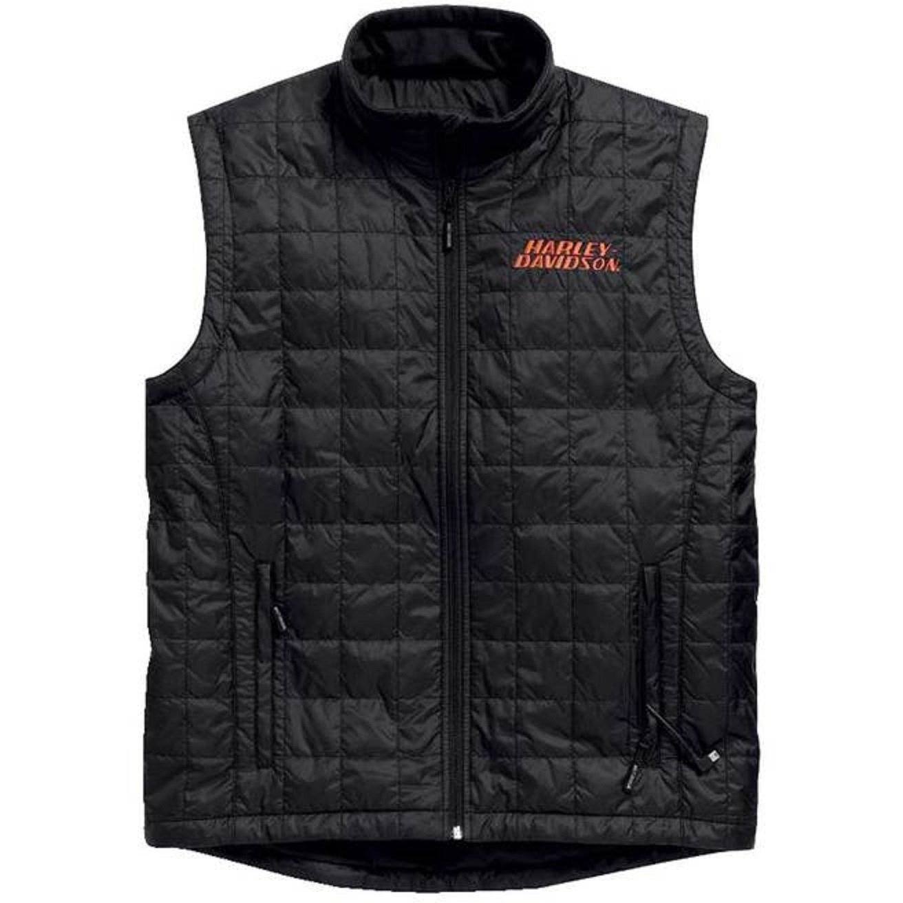 Harley-Davidson® Men's Stimulate Heated 7V Black Motorcycle Vest 98557-15VM