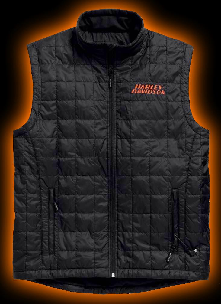 Harley-Davidson® Men's Stimulate Heated 7V Black Motorcycle Vest 98557-15VM