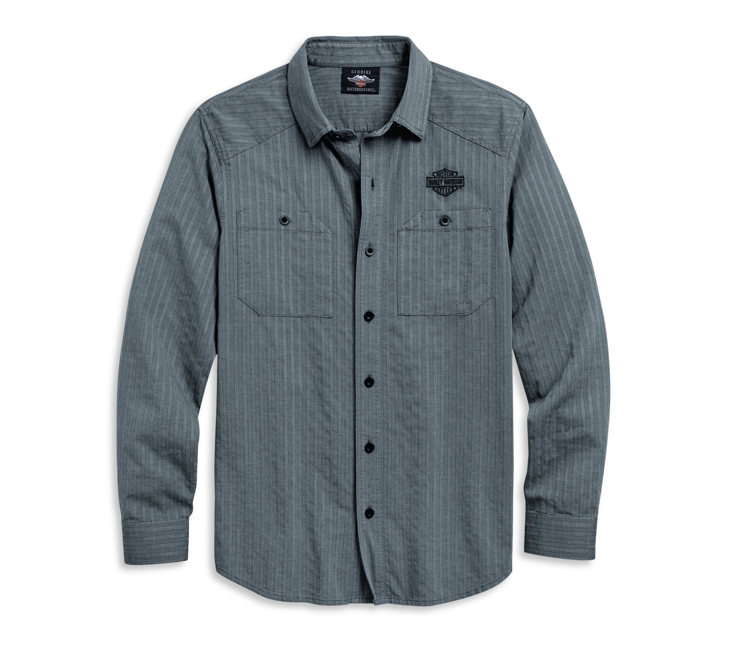 Harley-Davidson Men's Textured Stripe Shirt Harley-Davidson Men's Textured Stripe Shirt