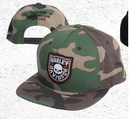 Harley-Davidson Shield Skull Hat Snapback Baseball Cap