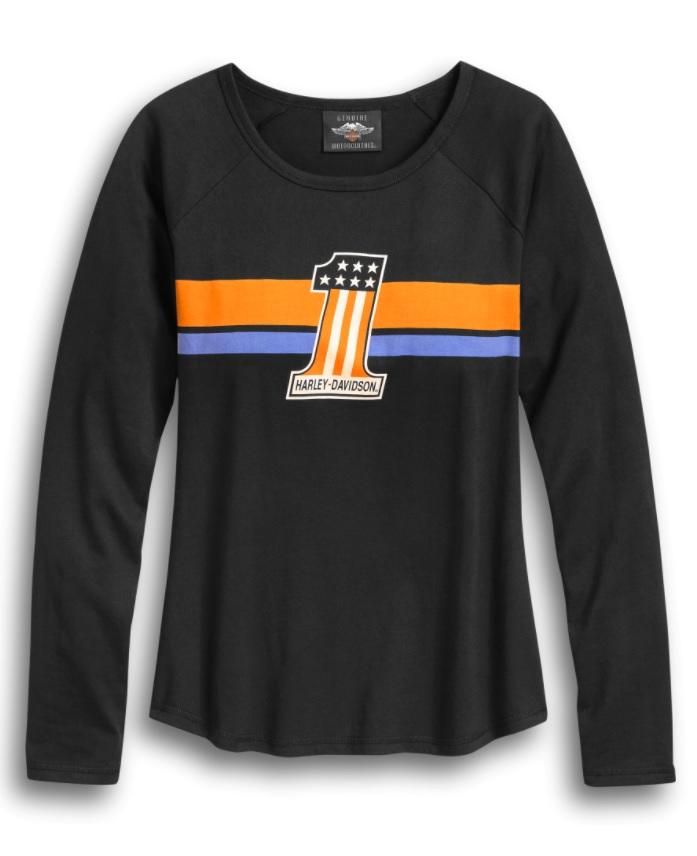 Harley-Davidson® Women's #1 Striped Long Sleeve Tee - 96415-20VW