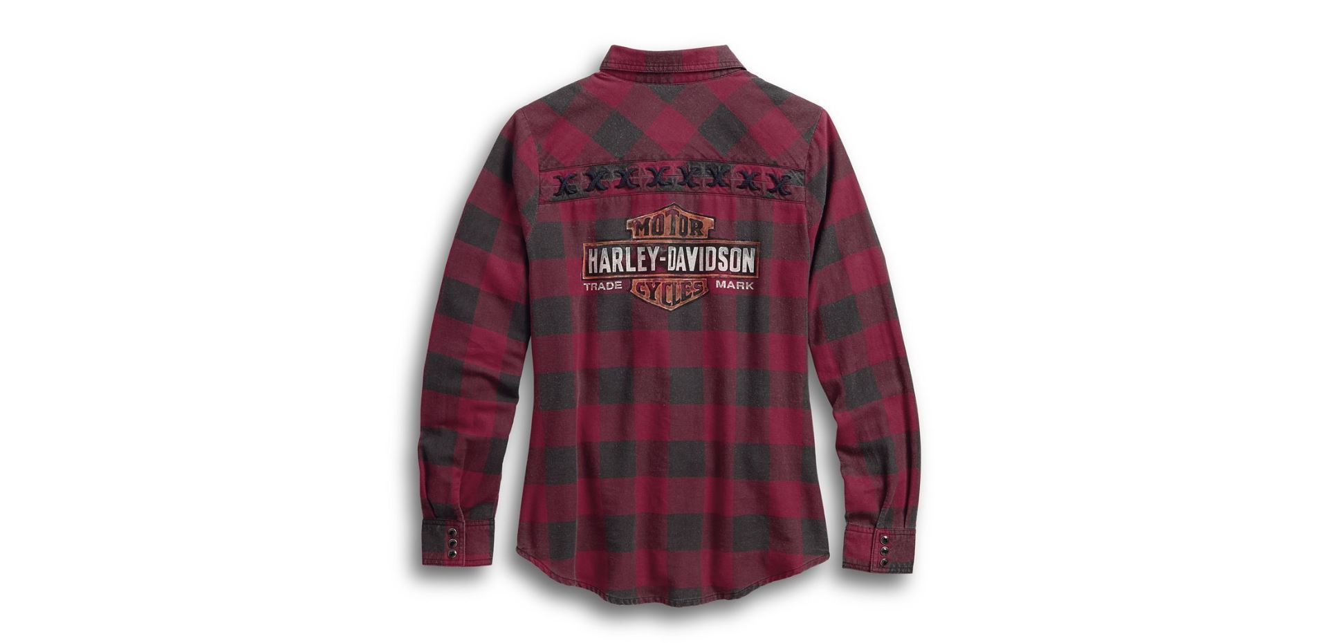 Harley-Davidson® Women's Genuine Laced Yoke Plaid Shirt - 99109-17VW